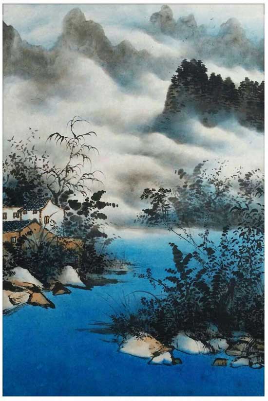 中国当代最具投资价值的山水画名家李宁皖南风情新水墨画展