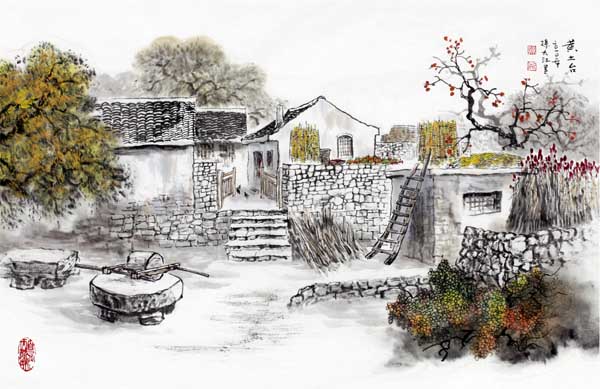 作品名称:孙九江--田园画,山水画作品集